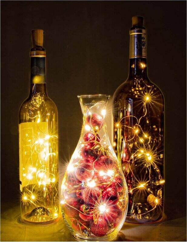 Creatief met flessen led lichtsnoer wijnflessen