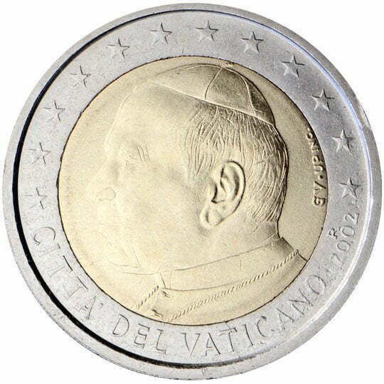 zeldzame 2 euro munten vaticaanstand 2002